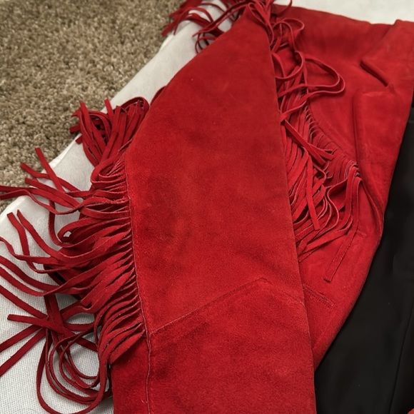 Incredible Vintage Red Suede Jacket - Picture 4 of 8